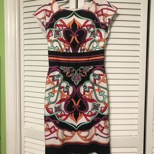 Nicole Miller Sleeveless Colorful Dress Size 4 EUC